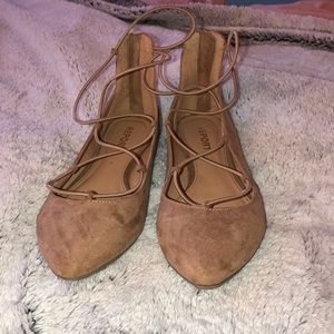 Report tan suede flats